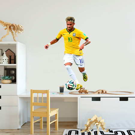 Naklejki na ścianę Neymar drybluje z piłką 90 cm na 60 cm 
