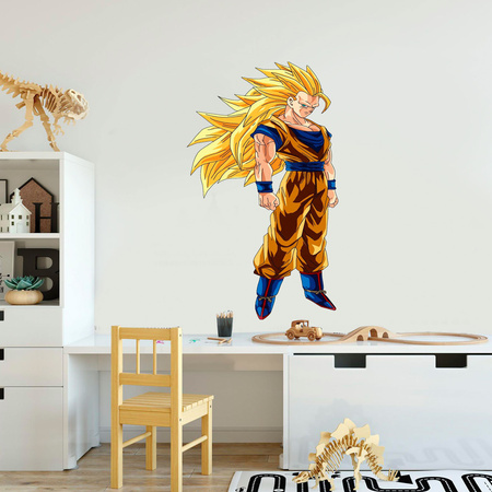 Naklejka na ścianę DRAGON BALL Son Goku ssj3 90 cm na 60 cm