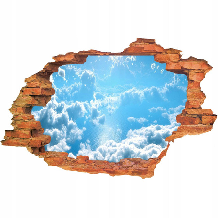 Naklejka na ścianę 3D Niebo obraz chmur  nad jeziorem pokazane z góry 90 cm na 60 cm