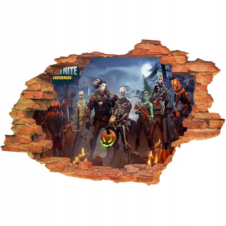 Naklejka na ścianę 3D FORTNITE Halloween 90 cm na 60 cm